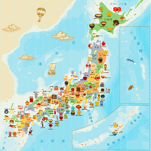 ハンカチ 日本地図 東京カートグラフィック