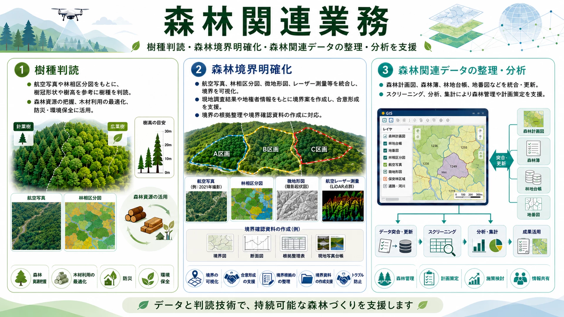 森林分野のGISデータ整備イメージ